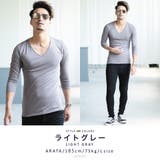 韓国 Tシャツ メンズ 夏服 服◆Ｖネック無地7分袖Tシャツ◆ | JIGGYS SHOP | 詳細画像10 