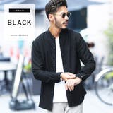 ブラック | シャツ メンズ 服 韓国◆バンドカラーネルシャツ◆ | JIGGYS SHOP