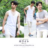 ホワイト | 韓国 タンクトップ メンズ 夏服◆ワッフルロングタンク ◆ | JIGGYS SHOP