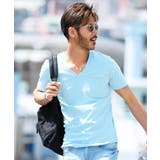 ブルー(Vネック) | Tシャツ メンズ 韓国 夏服◆ポケット付コットンTEE◆ | JIGGYS SHOP