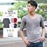 ◆roshell Uネック無地5分袖Tシャツ◆Men s | JIGGYS SHOP | 詳細画像1 