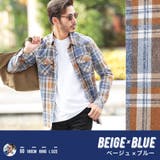 ベージュ×ブルー | 定番 チェックシャツ メンズ | JIGGYS SHOP