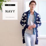 ◆綿麻ネイティブ柄ロングカーディガン◆カーディガン メンズ ニット | JIGGYS SHOP | 詳細画像6 