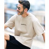 グレージュa | ◆KANGOL ブランド別注刺繍ロゴTシャツ◆Tシャツ クルーネック | jiggysshopselect
