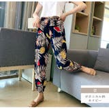 Ｂ(ボタニカル柄ネイビー) | ジョガーパンツ ルームウェア ロングパンツ | JOCOSA