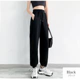 ブラック | ジョガーパンツ 薄手 ワイドパンツ | JOCOSA