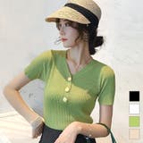 ニットトップス 半袖ニット 韓国ファッション | JOCOSA | 詳細画像1 