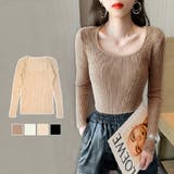 ニットトップス 長袖ニット スクエアネック | JOCOSA | 詳細画像1 