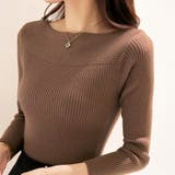 切り替えリブニット トップス 長袖 | JOCOSA | 詳細画像1