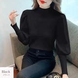 ブラック | ニット トップス バルーン袖 | JOCOSA