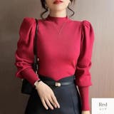 レッド | ニット トップス バルーン袖 | JOCOSA