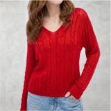 【Vネックで顔まわりすっきり】かぎ編み ニット レディース | JOCOSA | 詳細画像2