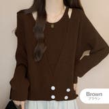 ブラウン | セットトップス ニットトップス 2点セット | JOCOSA