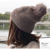 ブラウン | ニット帽 ファー レディース | JOCOSA