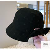 ブラック | バックリボン バケットハット 帽子 | JOCOSA