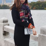 D.ネイビー×レッド | ストール レディース チェック | JOCOSA