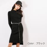 ブラック | ワンピース ベルト ニット | JOCOSA