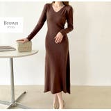 ブラウン | ニット ワンピース 無地 | JOCOSA