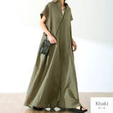 カーキ | シャツワンピース ロング丈 マキシ丈 | JOCOSA