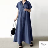 ネイビー | シャツワンピース ロング丈 マキシ丈 | JOCOSA