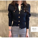 ブラック | カーディガン 長袖 ボタン | JOCOSA
