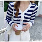 カーディガン ボーダー Vネック | JOCOSA | 詳細画像17 