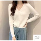 ホワイト | カーディガン ニット Vネック | JOCOSA