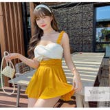 イエロー | 水着体型カバー ハイウエスト 韓国ファッション | JOCOSA