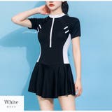 ホワイト | 水着 ワンピース 半袖 | JOCOSA