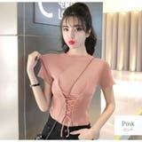 ピンク | ニットトップス 半袖ニット 韓国ファッション | JOCOSA