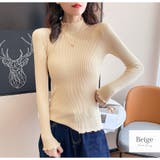 ベージュ | ハイネックニット ニットトップス 長袖ニット | JOCOSA