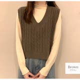 ブラウン | ニットベスト トップス Vネック | JOCOSA