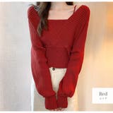 レッド | ニットトップス 長袖ニット 韓国ファッション | JOCOSA