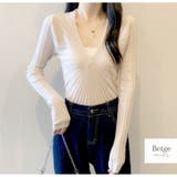 ベージュ | ニットトップス 長袖ニット リブ | JOCOSA