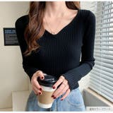 ニットトップス Vネック リブ | JOCOSA | 詳細画像15