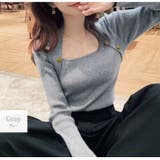グレー | ニット トップス 長袖 | JOCOSA