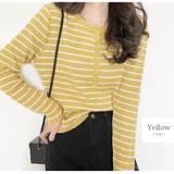 イエロー | ボーダー トップス ニット | JOCOSA