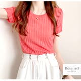 ローズレッド | ニット リブ 半袖 | JOCOSA