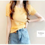 イエロー | ニット リブ 半袖 | JOCOSA