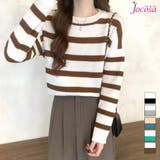 ニットトップス ショート丈トップス 長袖 | JOCOSA | 詳細画像1