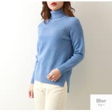 ブルー | ニット トップス タートルネック | JOCOSA