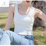 B(ホワイト) | タンクトップ ショート丈 ボーダー | JOCOSA