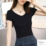 ブラック | ニット トップス バッククロス | JOCOSA