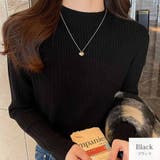 ブラック | ニット トップス ハーフハイネック | JOCOSA