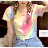 イエロー | ショート丈トップス カットソー タイダイ柄 | JOCOSA