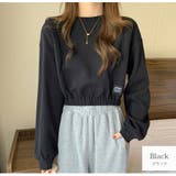 ブラック | ショート丈トップス ドロップショルダー へそ出し | JOCOSA