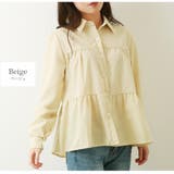 ベージュ | ギャザーシャツ ブラウス トップス | JOCOSA