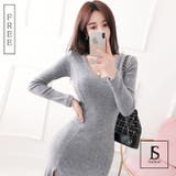 ロングワンピース 深いスリット入り 起毛リブワンピース | JS FASHION | 詳細画像17