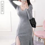 ロングワンピース 深いスリット入り 起毛リブワンピース | JS FASHION | 詳細画像18