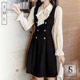 パーティードレス レイヤード風Aラインワンピース 首元リボン | JS FASHION | 詳細画像2